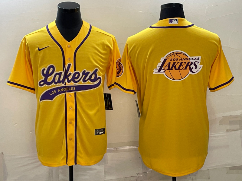 2023 Men Los Angeles Lakers Blank yellow NBA Jersey